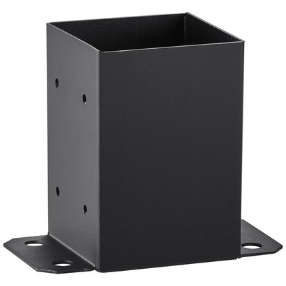 4x4 post base 4 pcs, inner size 3.6x3.6 post base brackets, heavy duty powder coated post anchor Matte black wooden post brackets for pavilion deck railing Support deck base plate