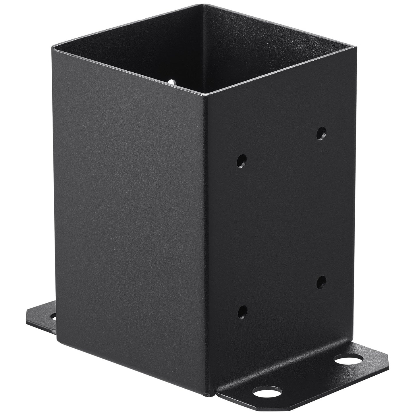 4x4 post base 4 pcs, inner size 3.6x3.6 post base brackets, heavy duty powder coated post anchor Matte black wooden post brackets for pavilion deck railing Support deck base plate