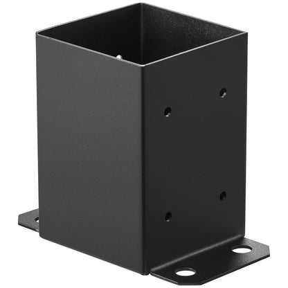 4x4 post base 4 pcs, inner size 3.6x3.6 post base brackets, heavy duty powder coated post anchor Matte black wooden post brackets for pavilion deck railing Support deck base plate