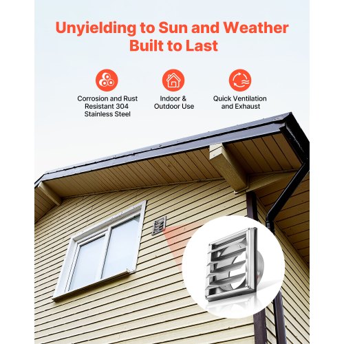 145 mm fyrkantig väggventilationsskydd med lameller i rostfritt stål AC-ventil 1-pack