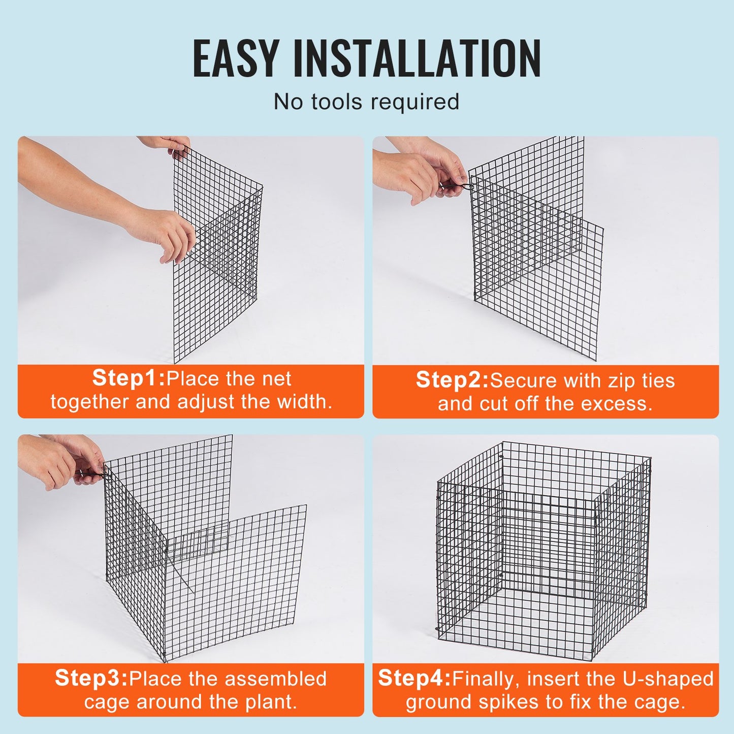 10-pack växtskydd från djur 12'' x 12'' växtbur för grönsaker
