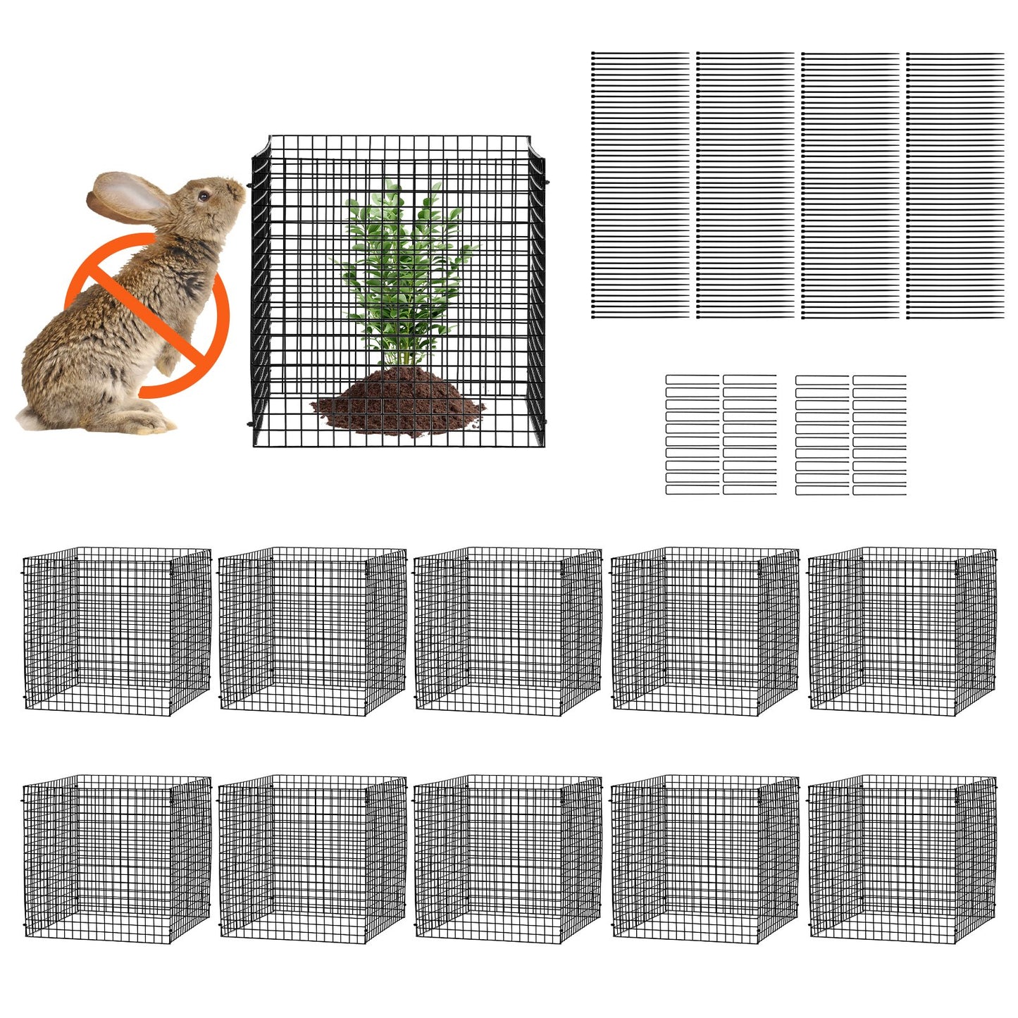 10-pack växtskydd från djur 12'' x 12'' växtbur för grönsaker