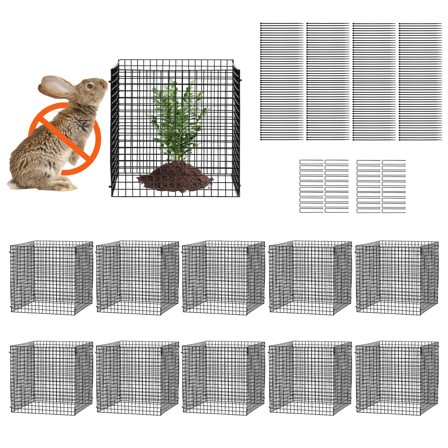 10-pack växtskydd från djur 12'' x 12'' växtbur för grönsaker