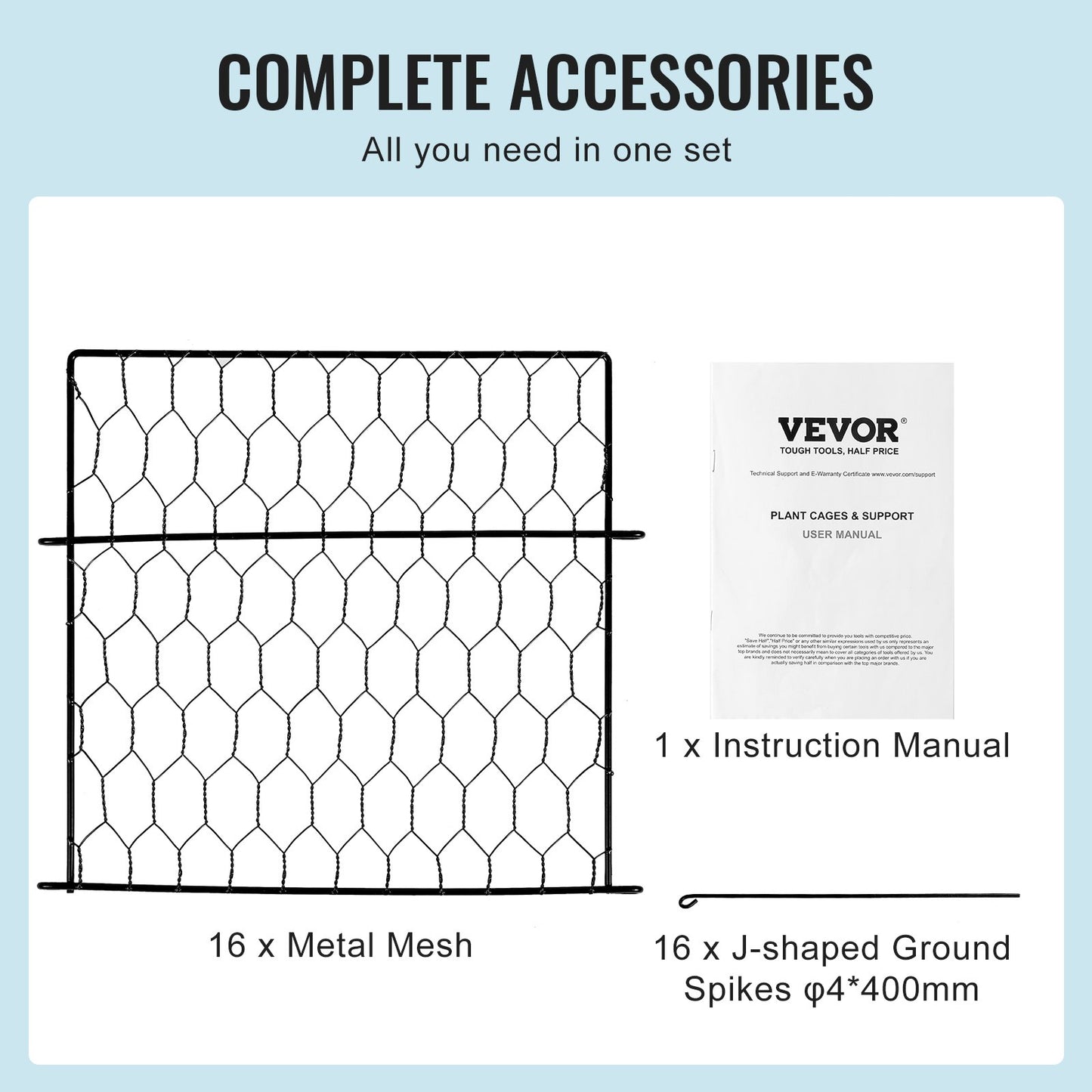5er-Pack Pflanzenschutz vor Tieren 13,4'' x 13,4'' Metall-Pflanzkäfig