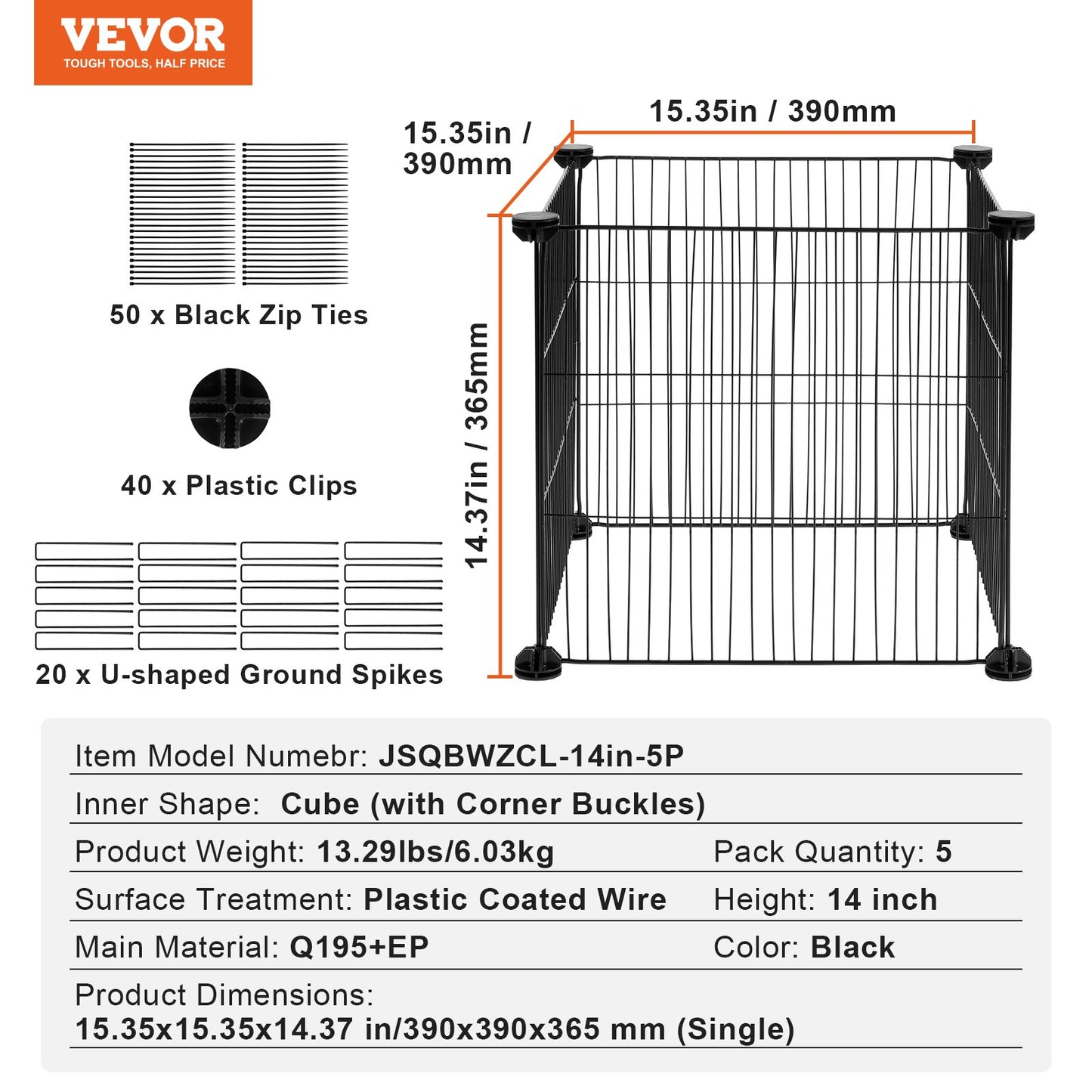 5-pack växtskydd från djur 15,35'' x 15,35'' metallväxtbur