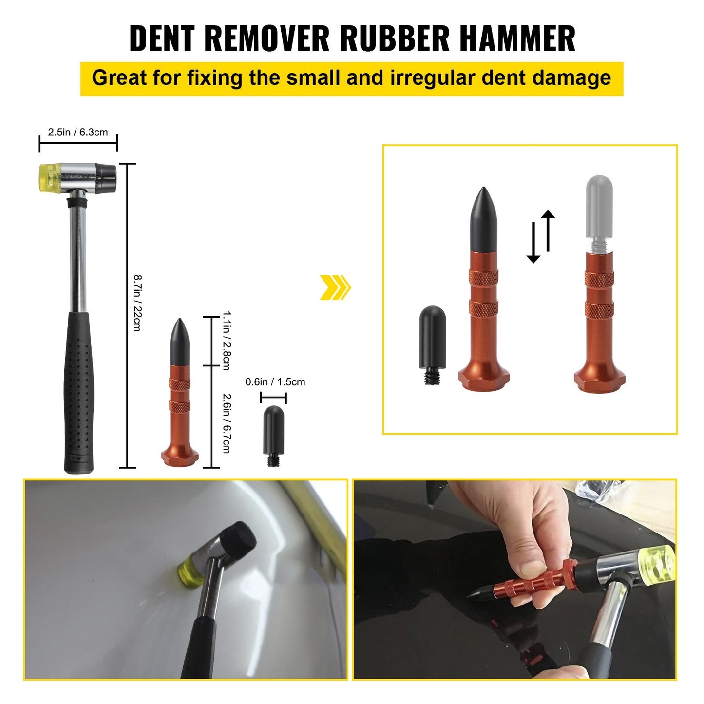 Rods Dent Removal Kit, 20pcs Paintless Dent Repair Tools, Stainless Steel Dent Repair Tools, Whale Tail Dent Repair Tool, Professional Shot Dent Removal Tool for Minor Dents, Door Stings and Hail Damage