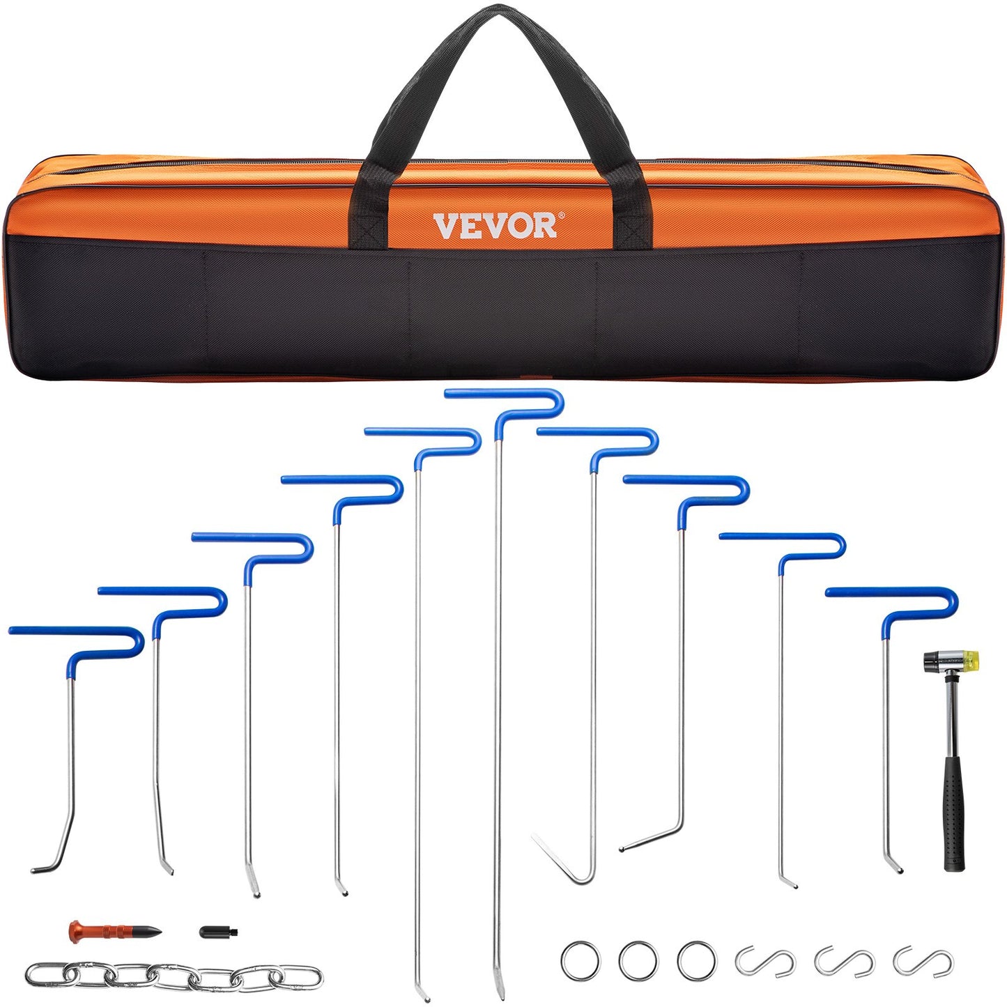 Rods Dent Removal Kit, 20pcs Paintless Dent Repair Tools, Stainless Steel Dent Repair Tools, Whale Tail Dent Repair Tool, Professional Shot Dent Removal Tool for Minor Dents, Door Stings and Hail Damage