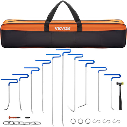 Rods Dent Removal Kit, 20pcs Paintless Dent Repair Tools, Stainless Steel Dent Repair Tools, Whale Tail Dent Repair Tool, Professional Shot Dent Removal Tool for Minor Dents, Door Stings and Hail Damage