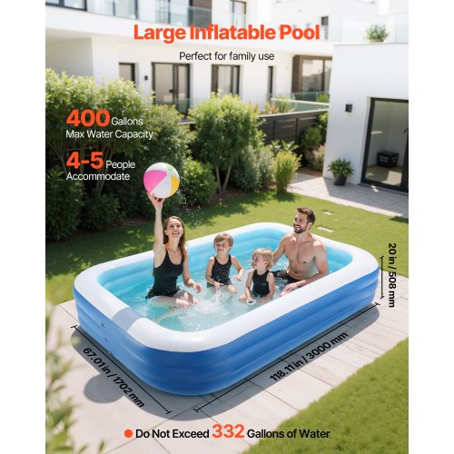 Inflatable Pool Large Inflatable Pool for Kids, Adults, Family | EU