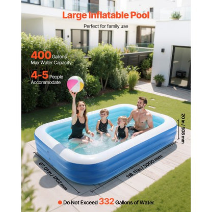 Inflatable Pool Large Inflatable Pool for Kids, Adults, Family | EU