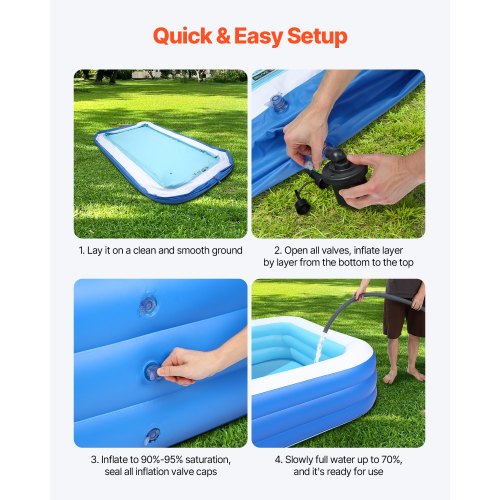 Inflatable Pool Large Inflatable Pool for Kids, Adults, Family | EU