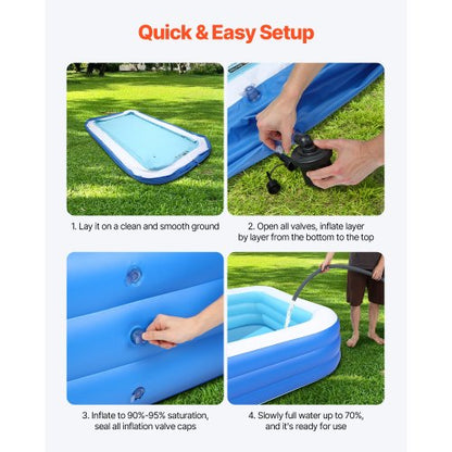 Inflatable Pool Large Inflatable Pool for Kids, Adults, Family | EU