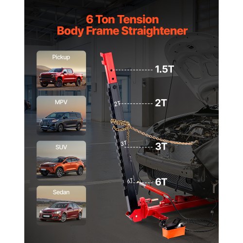 Auto Body Frame Puller Platter 6T Car Frame Machine 6000PSI Fotpump