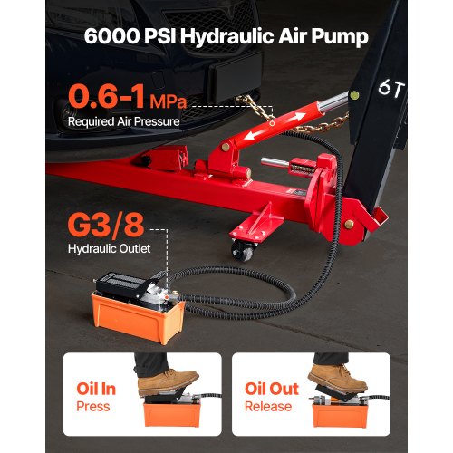 Auto Body Frame Puller Platter 6T Car Frame Machine 6000PSI Fotpump
