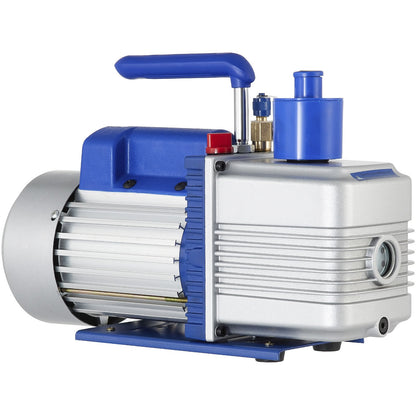 Vacuum Pump, 10CFM 1 HP, Two-Stage Rotary Vane Vacuum Pump, 220V 5 PA Plant HVAC Refrigerant Air Tool for HVAC, Automatic AC Refrigerant Refilling, Wine Degassing and Food Processing, Blue