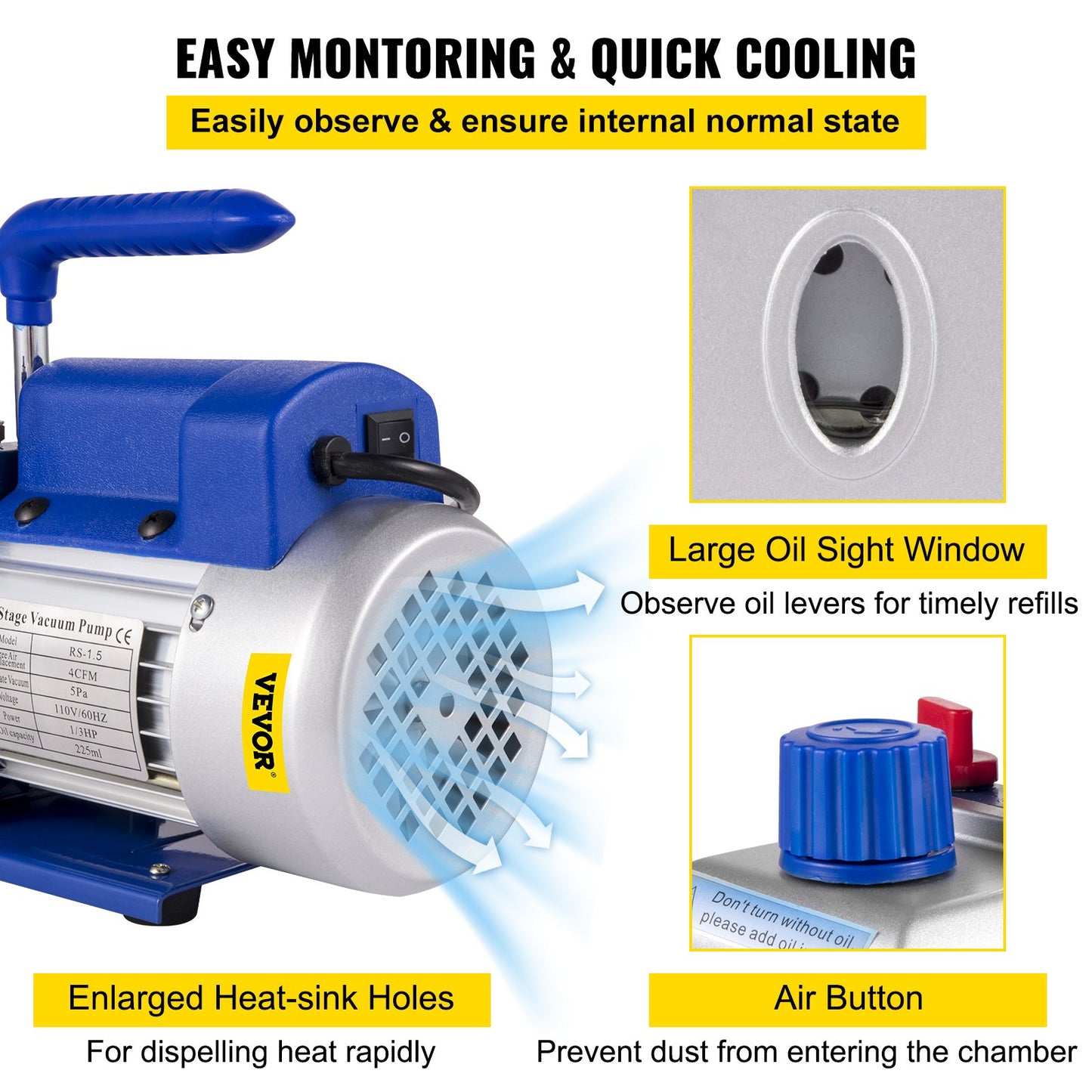 2 Gallon Vakuumkammare Silikon Expoxy Avgasning 4CFM 1/3HP Vakuumpump