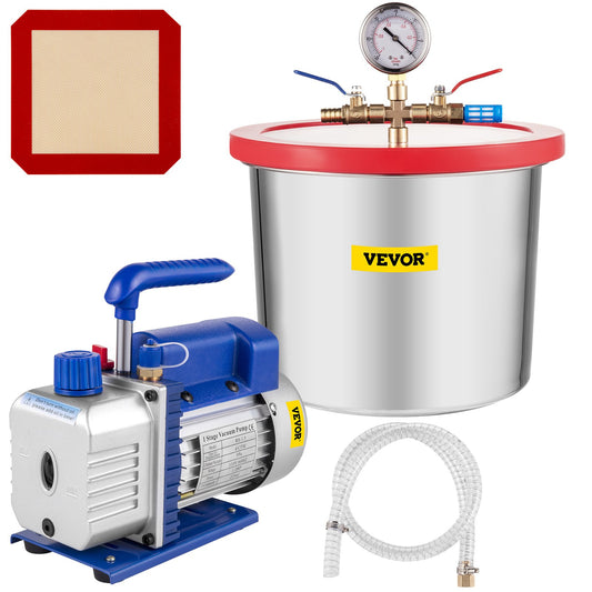 2 Gallonen Vakuumkammer Silikon-Expoxid-Entgasung 4CFM 1/3HP Vakuumpumpe