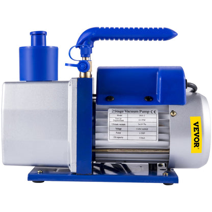 6 CFM 1/2 HP Refrigeration Vacuum Pump, 2 Stage Air Vacuum Pump AC Refrigeration Kit, Vacuum Forming Refrigeration Vacuum Packing, 1/2 HP HVAC Combo Air Conditioning Refrigeration