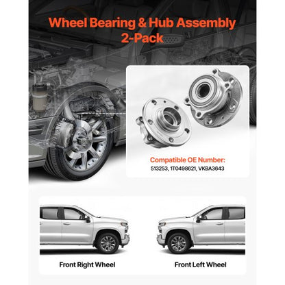 2-DELARS Hjullager och Nav fram Passar 2018 Audi Q3 Komfort Premium Plus Sport Utility 4-dörrars Volkswagen Beetle Coast Cabriolet 2-dörrars 2.0L OEM 513253, Hjullagernavsats |  EU