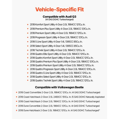 2-DELARS Hjullager och Nav fram Passar 2018 Audi Q3 Komfort Premium Plus Sport Utility 4-dörrars Volkswagen Beetle Coast Cabriolet 2-dörrars 2.0L OEM 513253, Hjullagernavsats |  EU