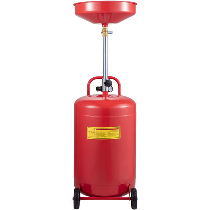 Spilloljeavtappningstank 20 gallon bärbar oljeavtappning Luftdriven dränering Oljebyte, oljeavtappningsbehållare, flytande bränsleöverföring Dränering Justerbar tratthöjd, med tryckregleringsventil