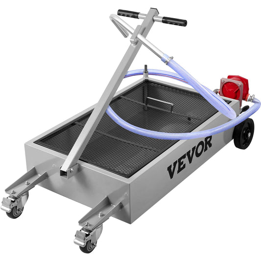 Oljeavtappningstråg 15 gallon oljeavtappningstank, 57L lågprofil oljetråg, oljebytespanna med stor kapacitet, hopfällbar hand, med pump, slang, svängbara hjul Hjul för bil, SUV, lastbil Oljeavtappning