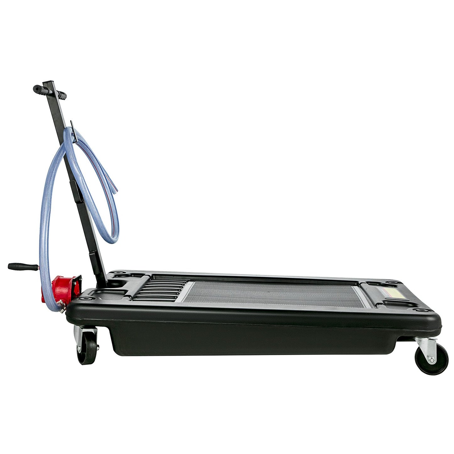 Portable Oil Drain Pan with Pump 64L Oil Drain Pan 17 Gallon Low Profile Oil Pan with 8' Hose for SUVs and Trucks