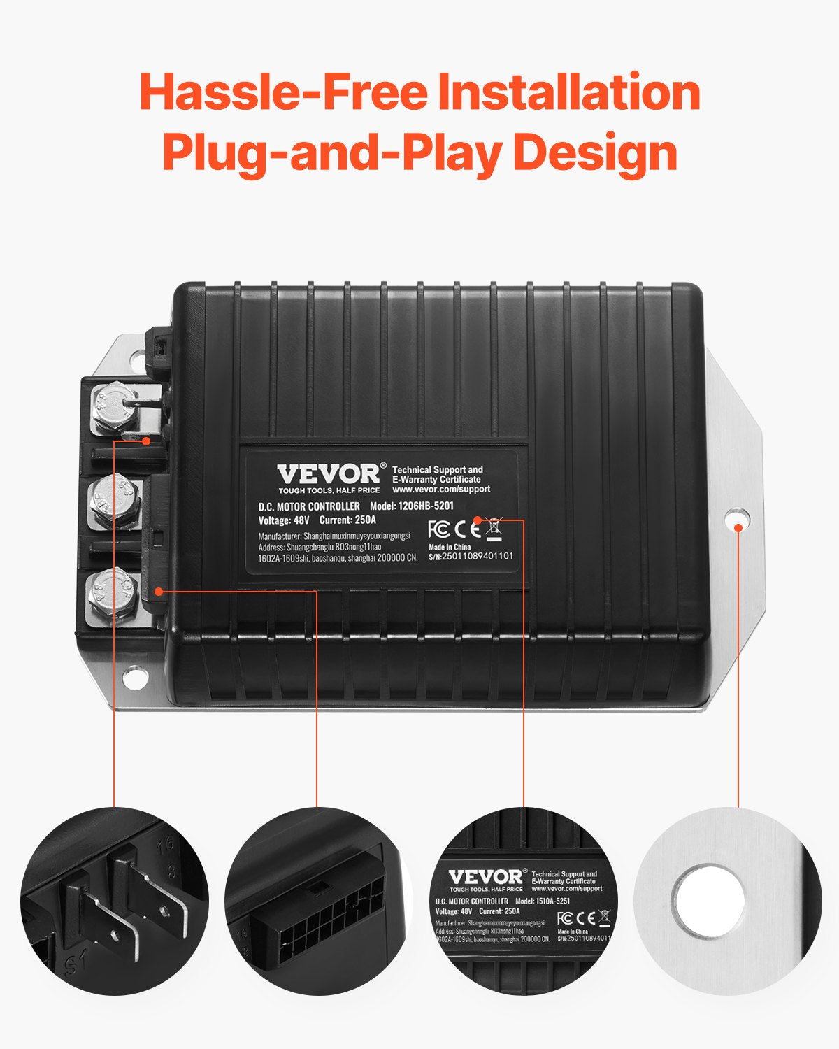 Golf Cart Controller 48V 250A Speed Control for EZGO TXT 1206HB-5201