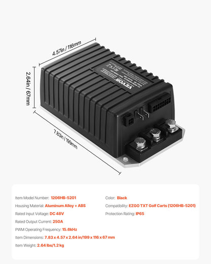 Golf Cart Controller 48V 250A Speed Control for EZGO TXT 1206HB-5201