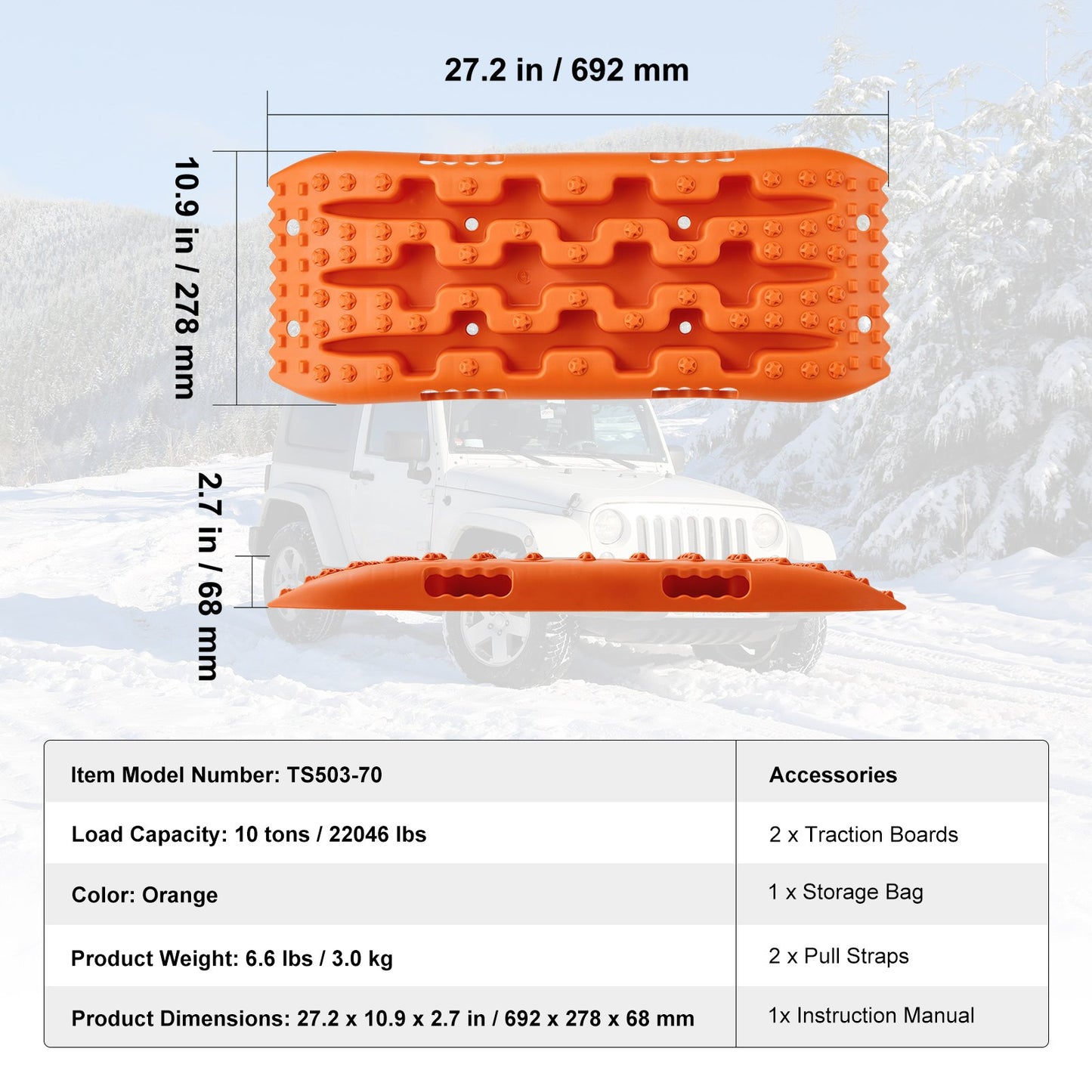 2PCS Drawstring Boards with PP for Mud Snow Sand Storage Bag Short Orange