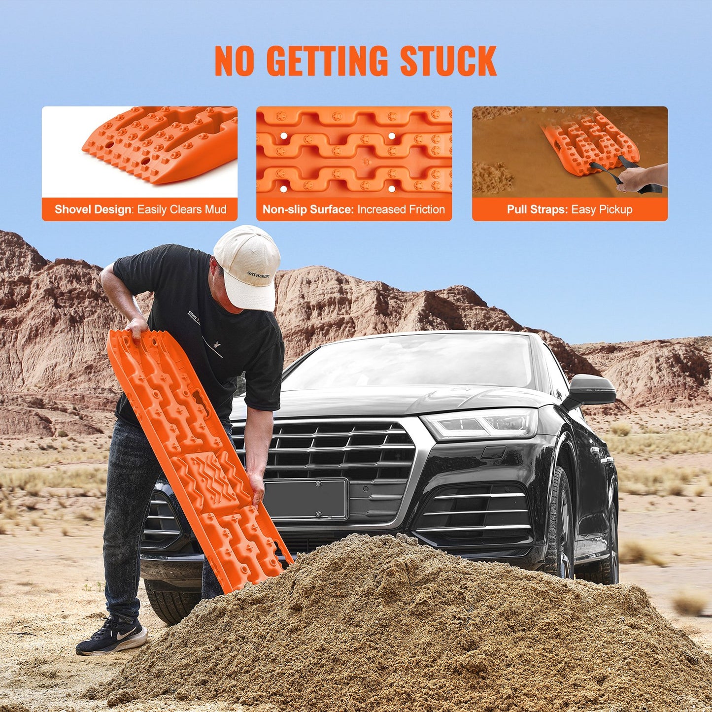 2PCS Drawstring Boards with PP for Mud Snow Sand Storage Bag Long Orange