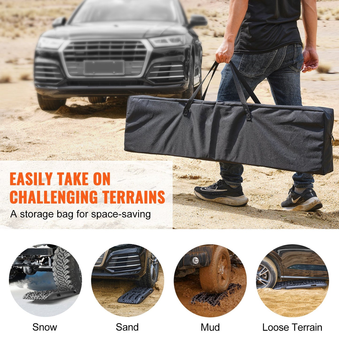 2PCS Drawstring Bags with PP for Mud Snow Sand Storage Bag Long Black