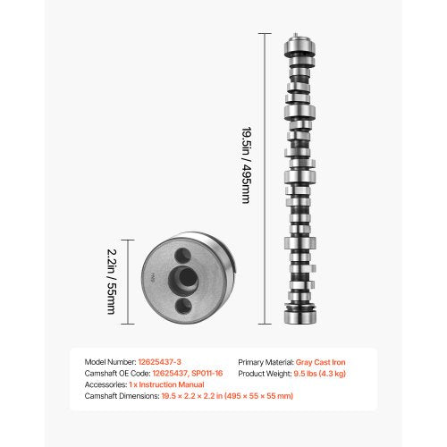Motor Kamaxel 12625437 SP011-16 Kam NORRIS lastbilar 1999-2013 GM Gen3/4