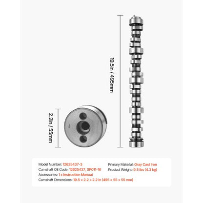 Motor Kamaxel 12625437 SP011-16 Kam NORRIS lastbilar 1999-2013 GM Gen3/4
