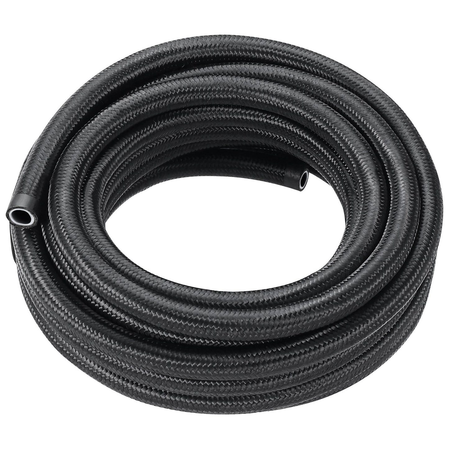 6AN bränsleledningssats, 25 FT bränsleslangsats, 5/16" nylon, rostfritt stål flätad PTFE bränsleledningssats, E85/olja/gas/diesel slangändkopplingssats, med 15 st svängbar adaptersats, svart