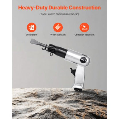 Lufthammare 3500 slag/min 12 CFM Pneumatisk hammare Lufthammarsats med 4 mejslar |  EU