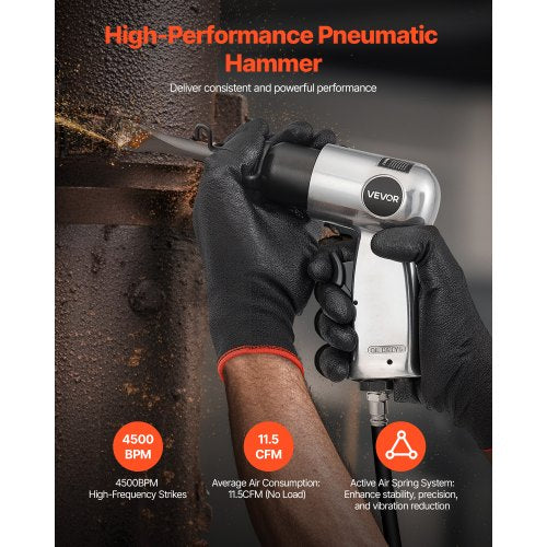 Lufthammare 4500 BPM Pneumatisk hammare med luftnålsrensare och 4 mejslar |  EU