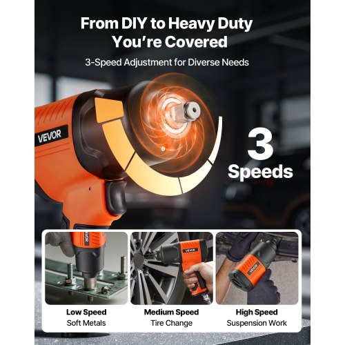 Lufttrycksslagskruvmejsel, 1/2"-fäste Pneumatisk slagskruvmejsel Upp till 1490 Nm Bakåtmoment, 7500 RPM 4-växlad justerbar och lätt pneumatisk pistol för bilreparationer och underhåll |  EU