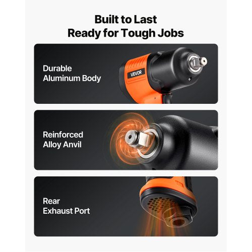 Lufttrycksslagskruvmejsel, 1/2"-fäste Pneumatisk slagskruvmejsel Upp till 1490 Nm Bakåtmoment, 7500 RPM 4-växlad justerbar och lätt pneumatisk pistol för bilreparationer och underhåll |  EU