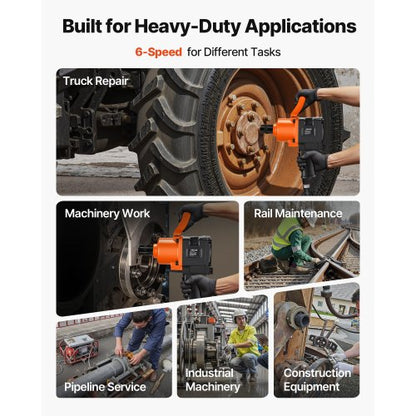 1-tums luftslagskruvmejsel, dubbelhammare luftslagpistol, upp till 1626 Nm bakåtvridmoment, 4600 varv/min 6-växlad pneumatisk skiftnyckel för tunga bilreparationer och underhåll |  EU