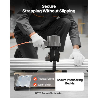 Pneumatisk stålbandningsmaskin, 8500 N spänningskraft, metallbandningsverktyg, spännare och skärförslutare för 19 mm breda metallband, kraftig delad balpress för höghållfasta förpackningar |  EU