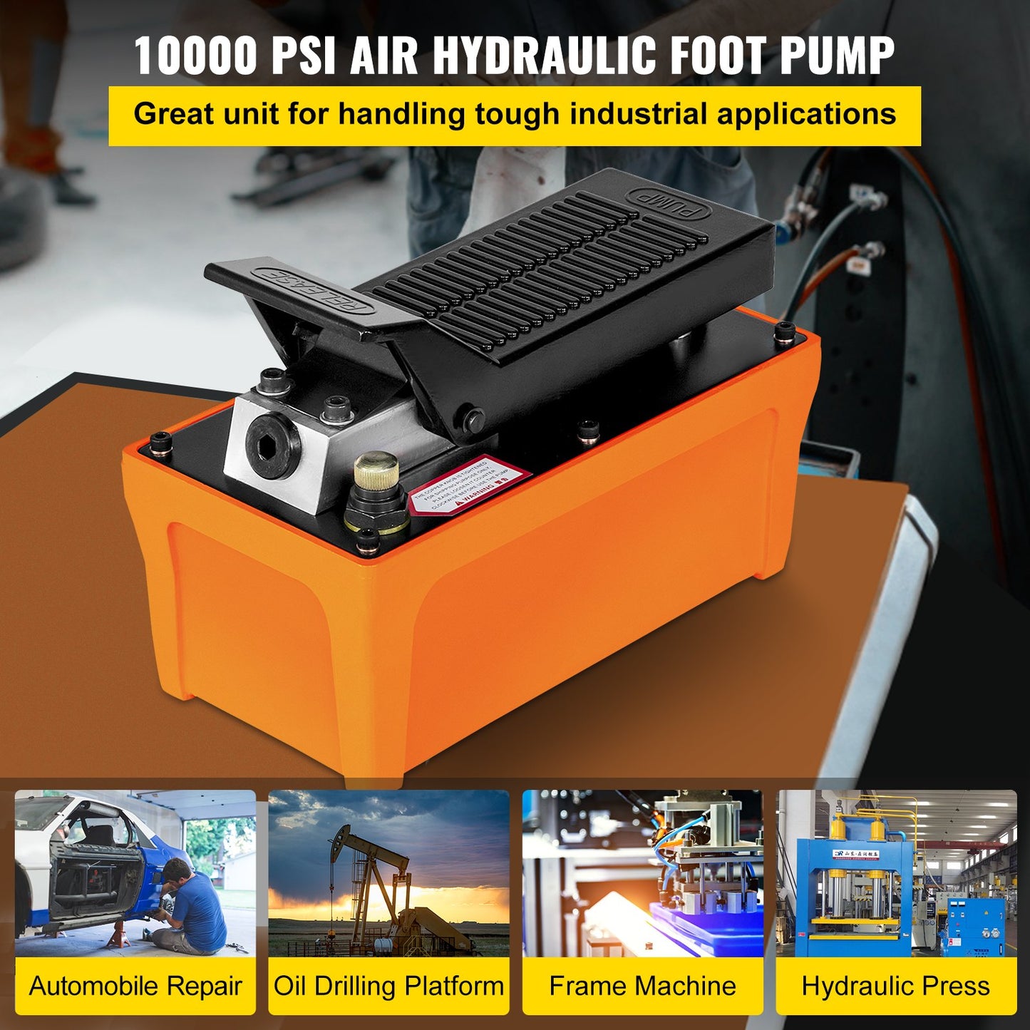10000 PSI hydraulic pump, air foot pump with hose, hydraulic jack pump with air hose for hydraulic frame cylinders (hydraulic pump with hose)