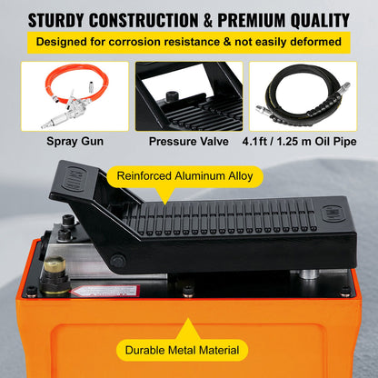 10000 PSI hydraulic pump, air foot pump with hose, hydraulic jack pump with air hose for hydraulic frame cylinders (hydraulic pump with hose)