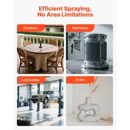 LVLP luftsprutpistol, självtrycksmatning med 3 munstycken (1,3/1,4/1,7 mm), 600 ml kapacitet för bilfärgspruta med luftregulator för möbler, billackering, heminredning |  EU