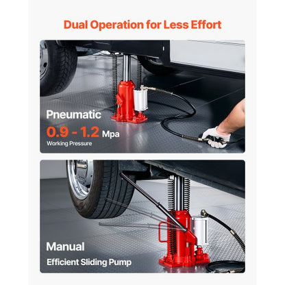 Lufthydraulischer Flaschenwagenheber, 20 Tonnen (44092 lb), Autoreparatur, Rot | EU