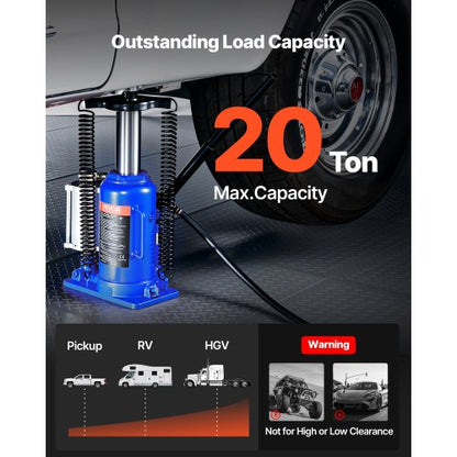 Lufthydraulischer Flaschenwagenheber, 20 Tonnen (44092 lb), Autoreparatur, Blau | EU