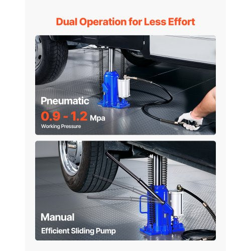 Lufthydraulischer Flaschenwagenheber, 20 Tonnen (44092 lb), Autoreparatur, Blau | EU