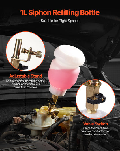 3L brake fluid bleeding kit with 13 hose connections