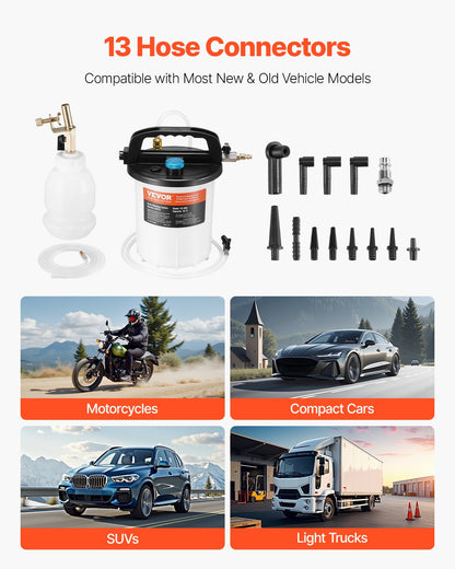 3L brake fluid bleeding kit with 13 hose connections