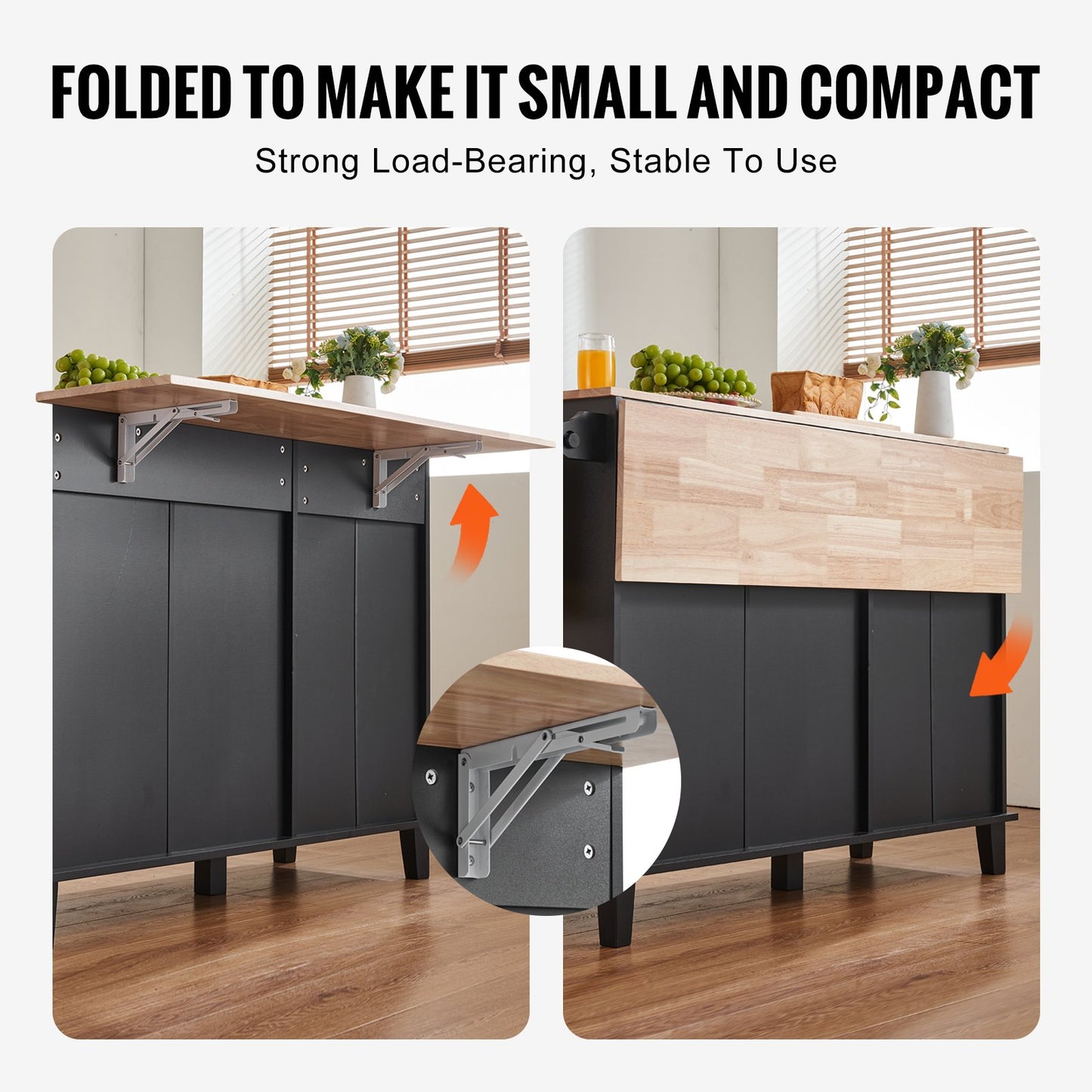 Kitchen Island Cart Storage Cabinet Serving with Drawer and Trash Cabinet
